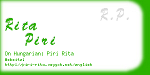 rita piri business card